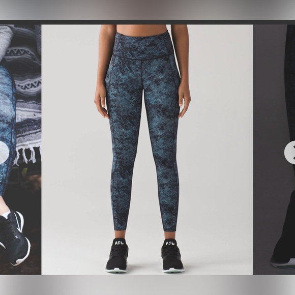 Lululemon Fast And Free 7/8 Tight Fairisle Multi Black Size 8 - Picture 1 of 16